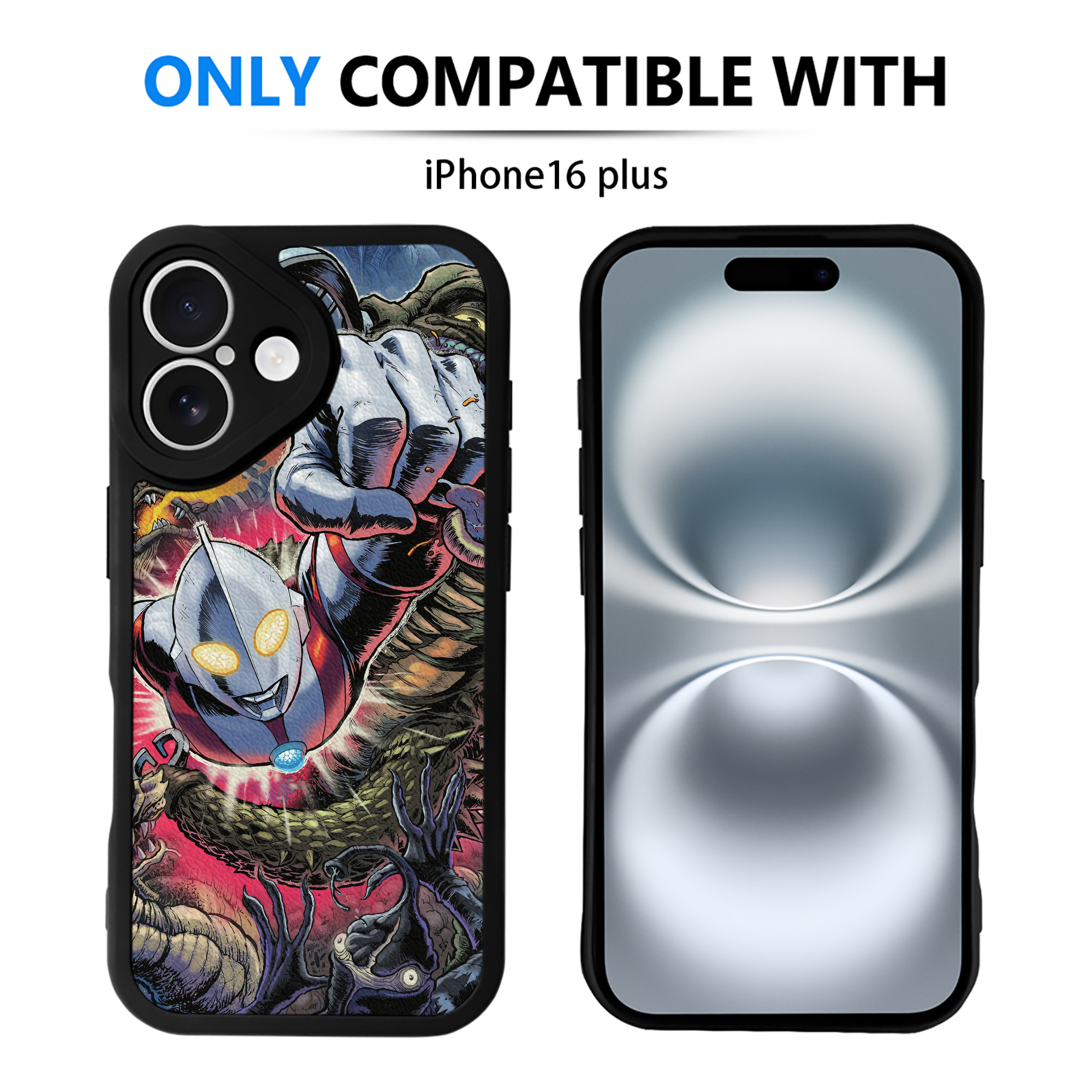 （画像用） ウルトラマン Ultraman 【iPhone 16シリーズ対応】シリコンスマホケース（レザー調） 材質：シリコン